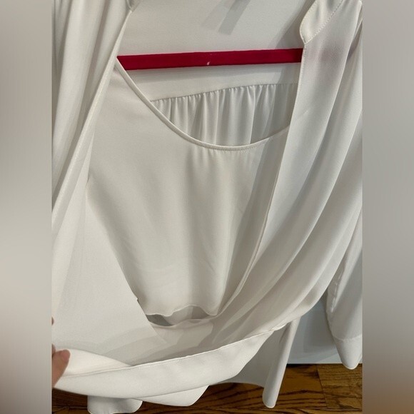 BCBGMaxaria JAKLYN DRAPED FRONT High- Low BLOUSE XS - Picture 9 of 9